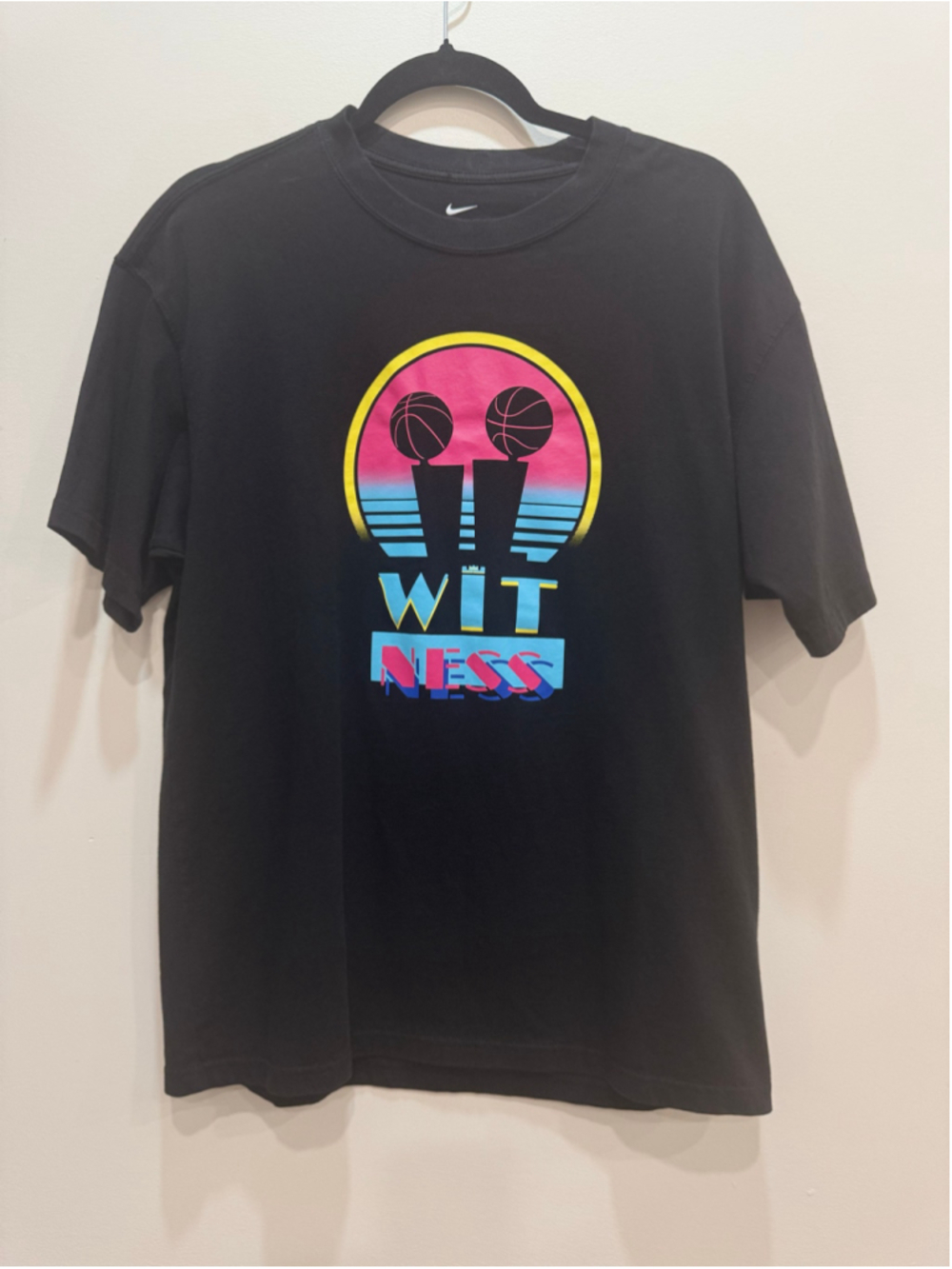 Nike Lebron M90 Witness Black Graphic Short Sleeve Tee M Loose Fit